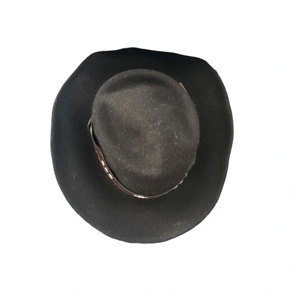 Outback Trading Co Black 100% Wool Cowboy Hat L 1422 Ascot Crushable Waterproof